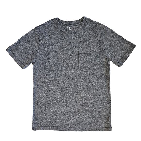 GAP Men's Charcoal Gray Marl Raglan Short Sleeve Pocket T Shirt Size Small EUC - Picture 1 of 5
